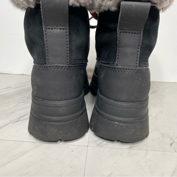 UGG Ashton Addie Black Fur Cuff Lace Up Lug Sole Boot 11 - Picture 4 of 16